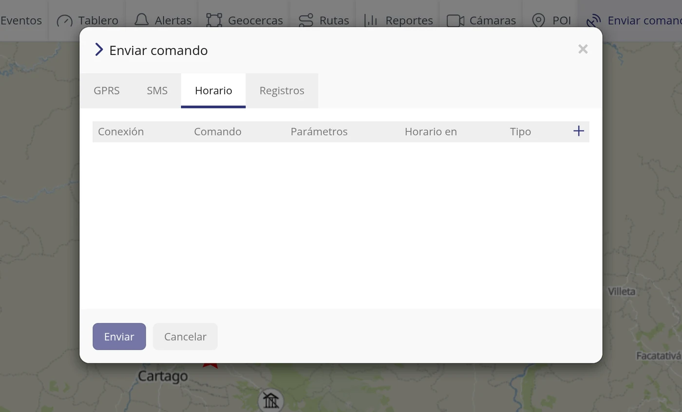 Paso 1: Abra Enviar comando y pase a Horario