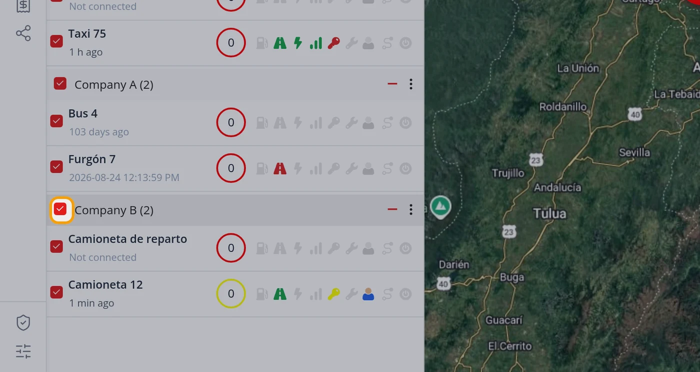 See only one company on the map