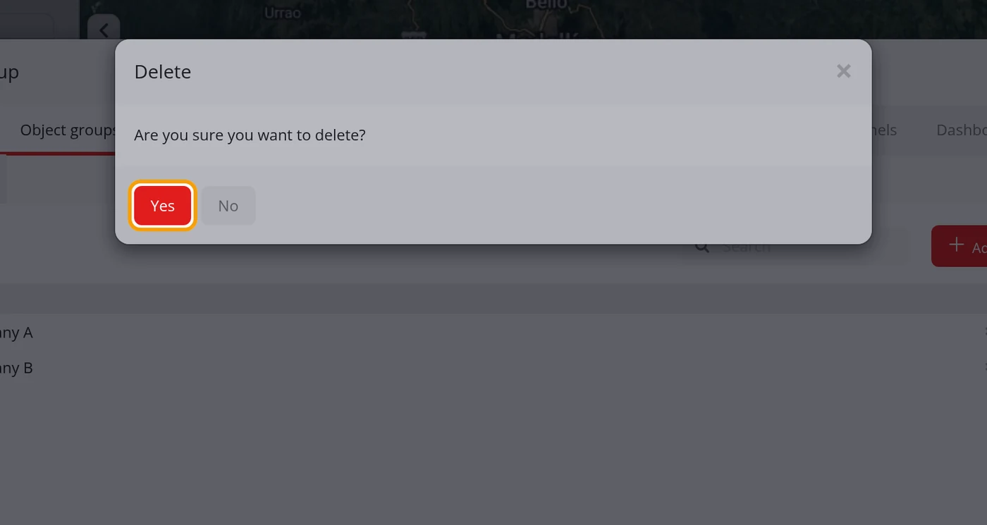 Confirm with Yes