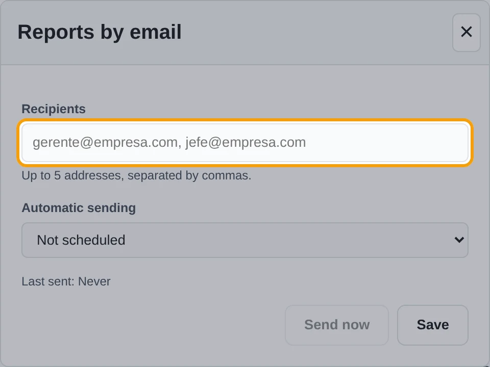 Schedule the report: Configure email delivery