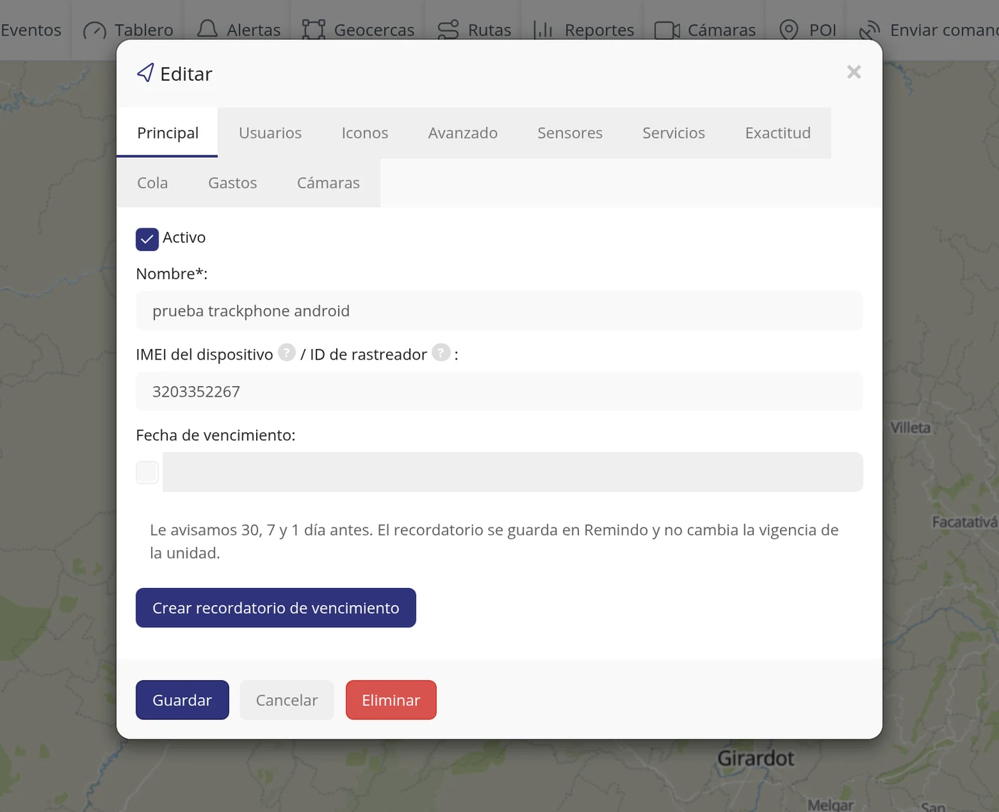 Paso 29: Editar: cambiar los datos del vehículo
