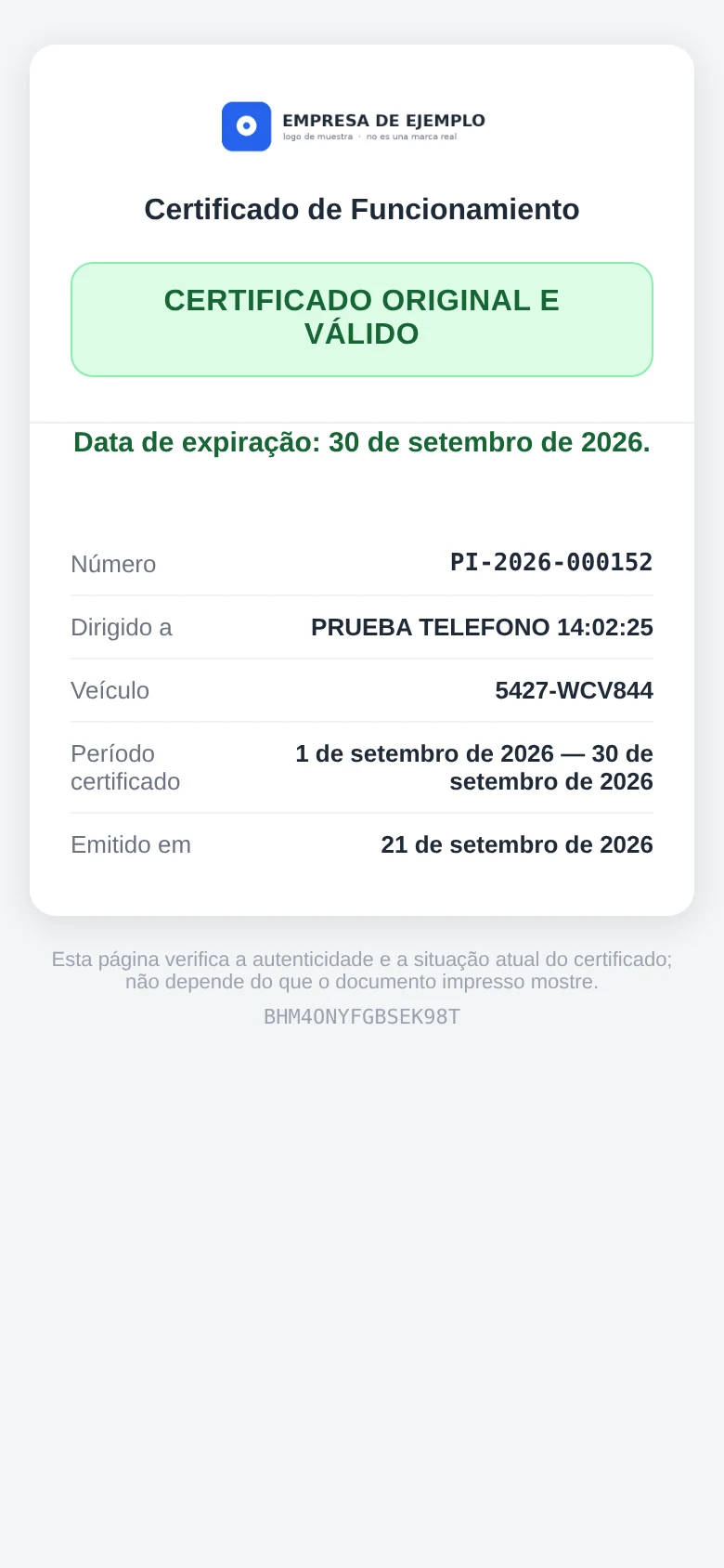 Quem receber pode comprovar que é verdadeiro