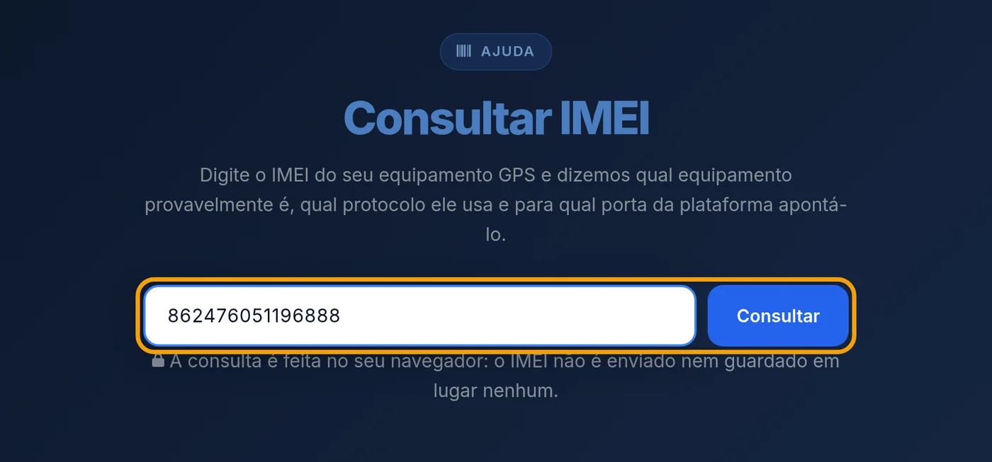Digite o IMEI e clique em Consultar