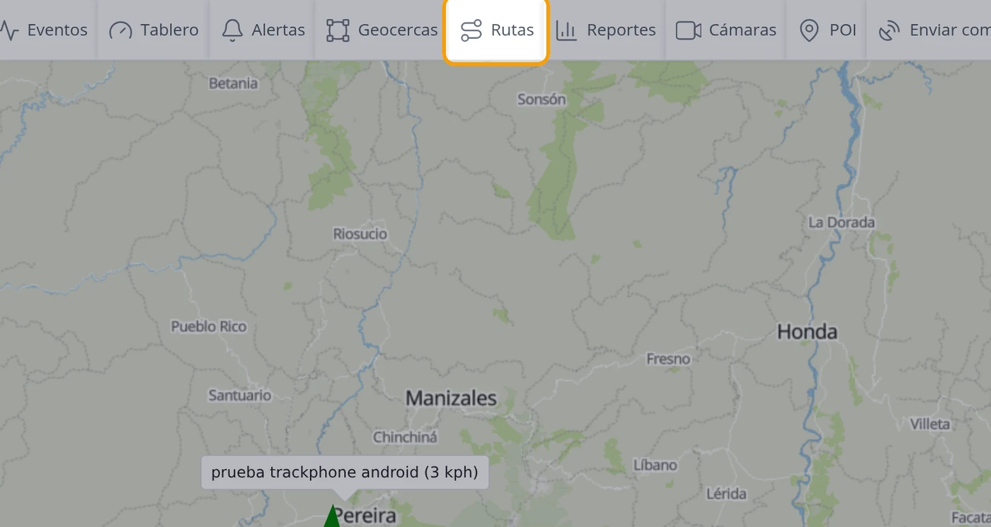 Paso 1: Pulse Rutas en la barra de arriba